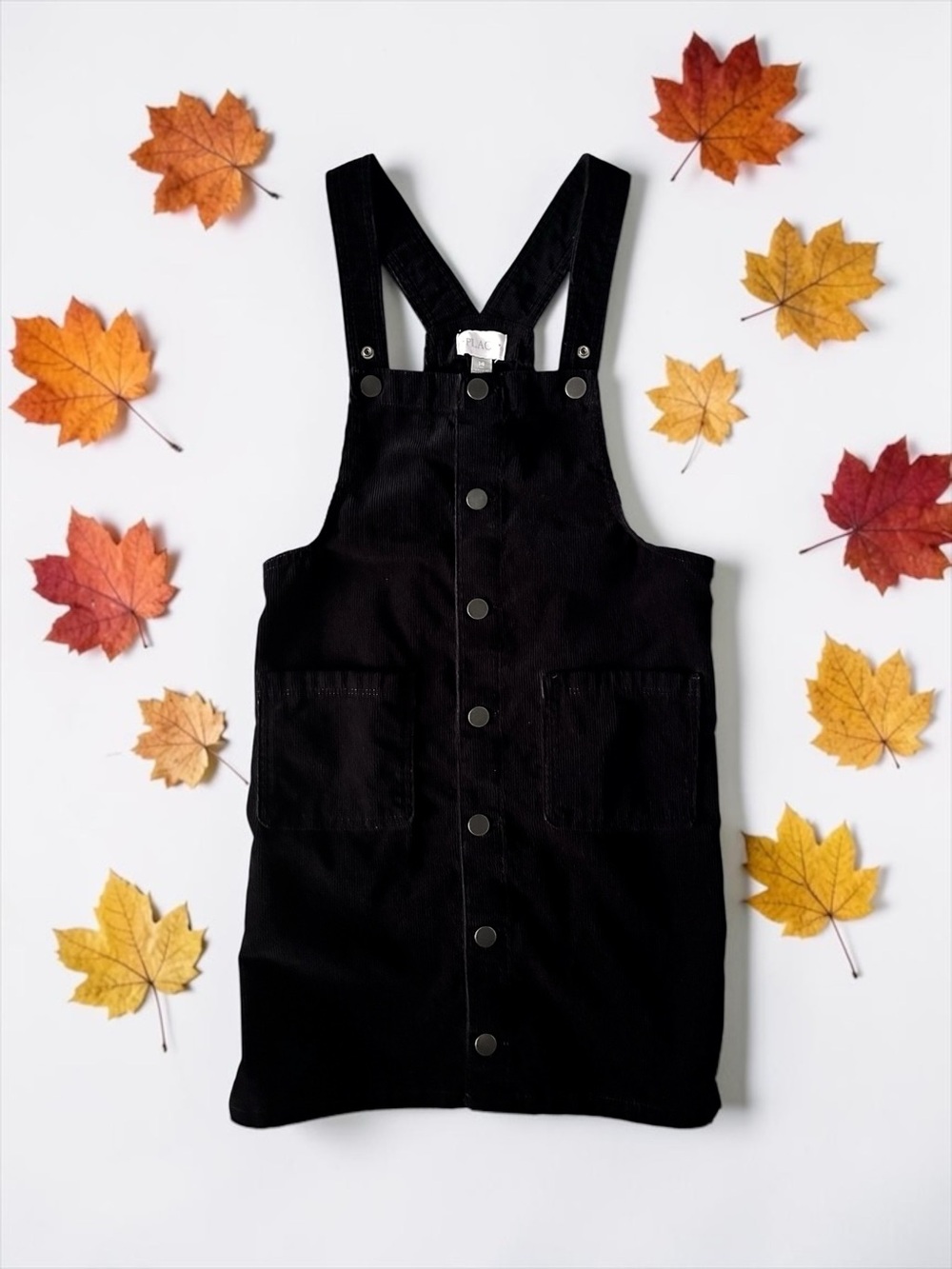The Children’s Place Girls Black Corduroy Jumper Dress Size 14